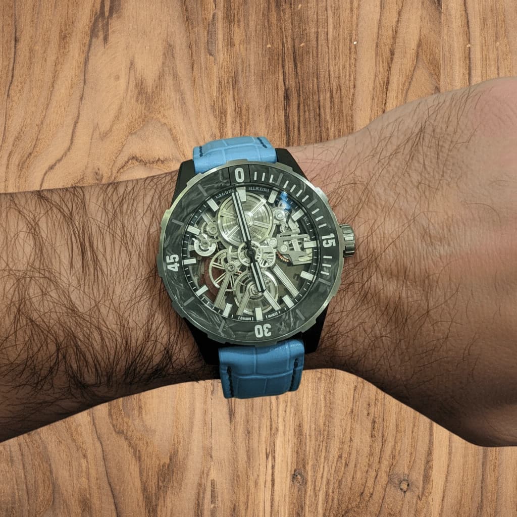 Pilot watch on vintage leather